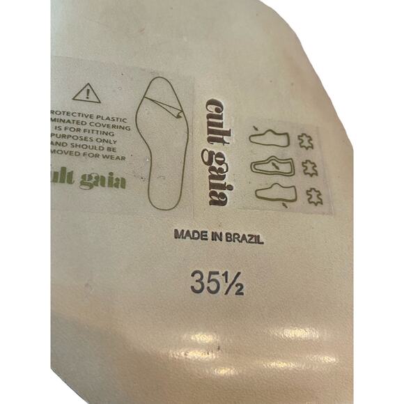 Cult Gaia Rene Cutout Sculpted Illusion Heel Sandal Square Toe Leather Size 35.5 - Picture 9 of 13